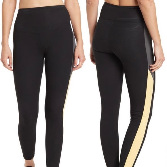 Yummie by Heather Thomson Pants - Yummie Rachel Two Color Block Stripe High Waistband Leggings Size Medium